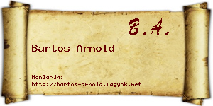 Bartos Arnold névjegykártya
